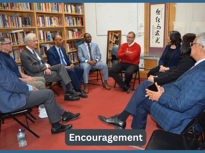 Director talking to students