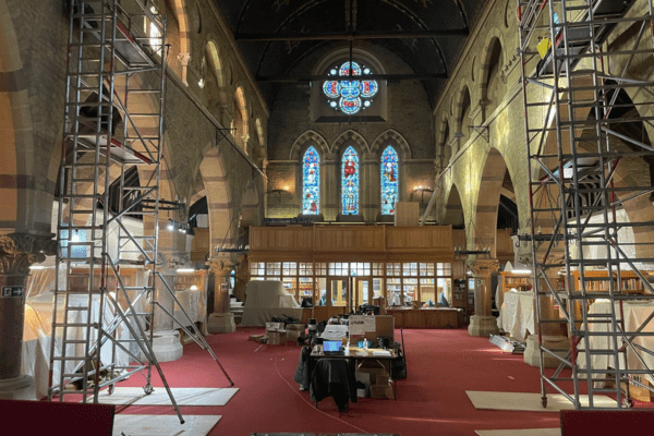 Church Nave with Scaffolding