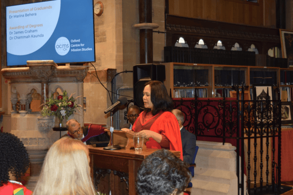 Marina Behera delivering her speech